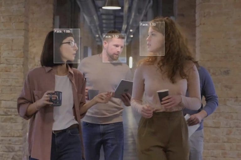 Example of face detection with deep learning