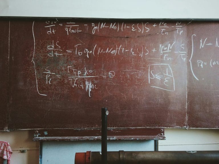 black board with mathematics