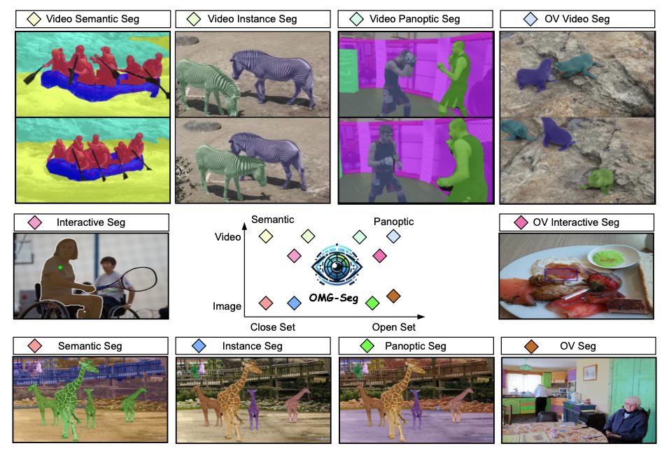 Ten tasks can be performed with omg-seg all in one framework