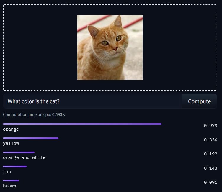 An inference example of using ViLT for visual question answering