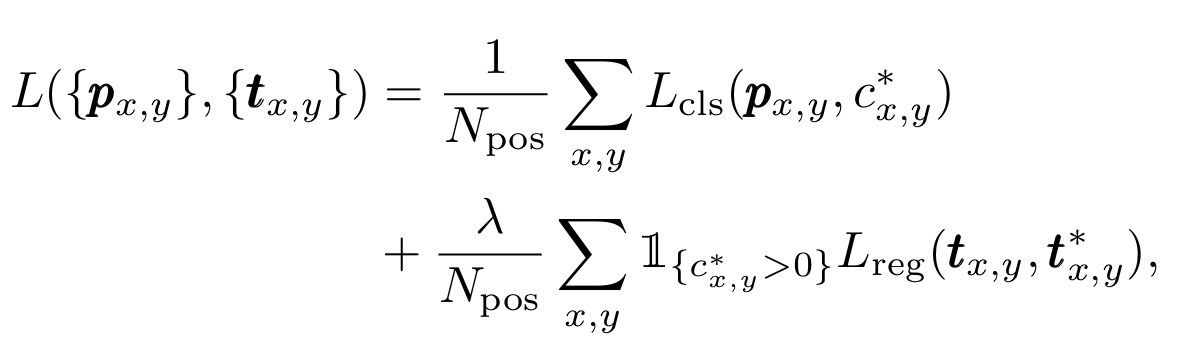 loss function in fcos