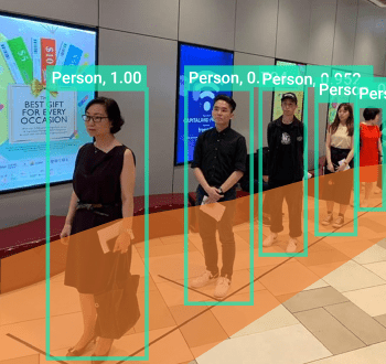 Queue Detection with computer vision with a region of interest (orange)