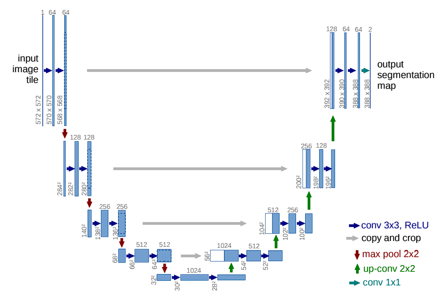 Diagram of U-Net architecture from the original paper